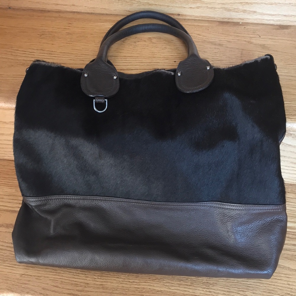 Innue leather and fur tote Italy
